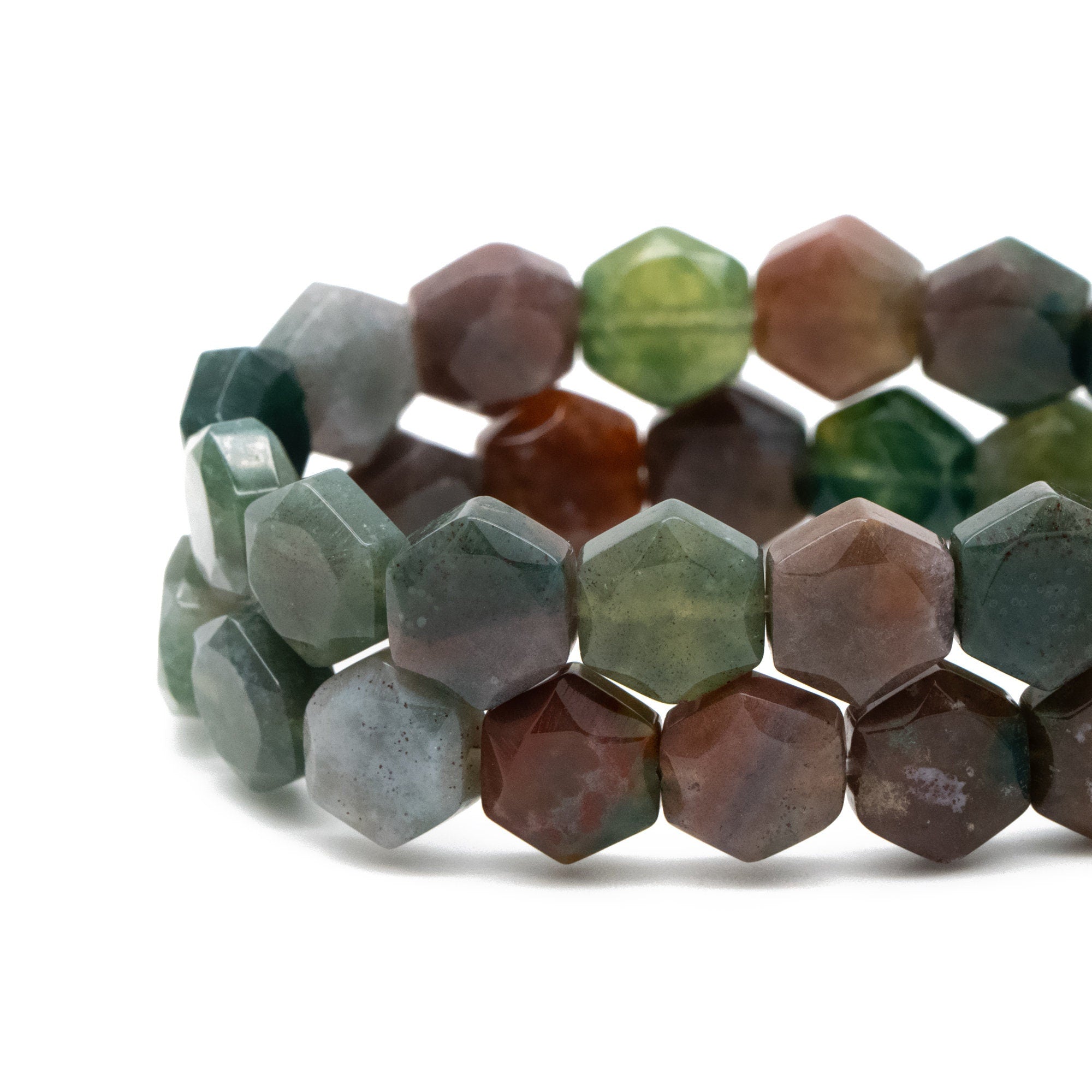 25pcs Hexagon Gemstone Beads, 9x8mm, Bracelet Beads, Beads Supply (TR-069)