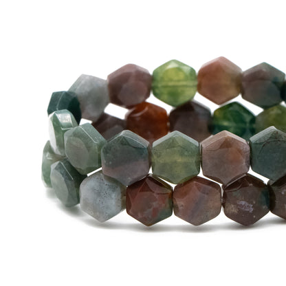 25pcs Hexagon Gemstone Beads, 9x8mm, Bracelet Beads, Beads Supply (TR-069)