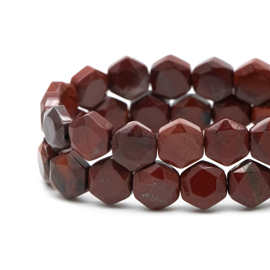 25pcs Hexagon Gemstone Beads, 9x8mm, Bracelet Beads, Beads Supply (TR-069)