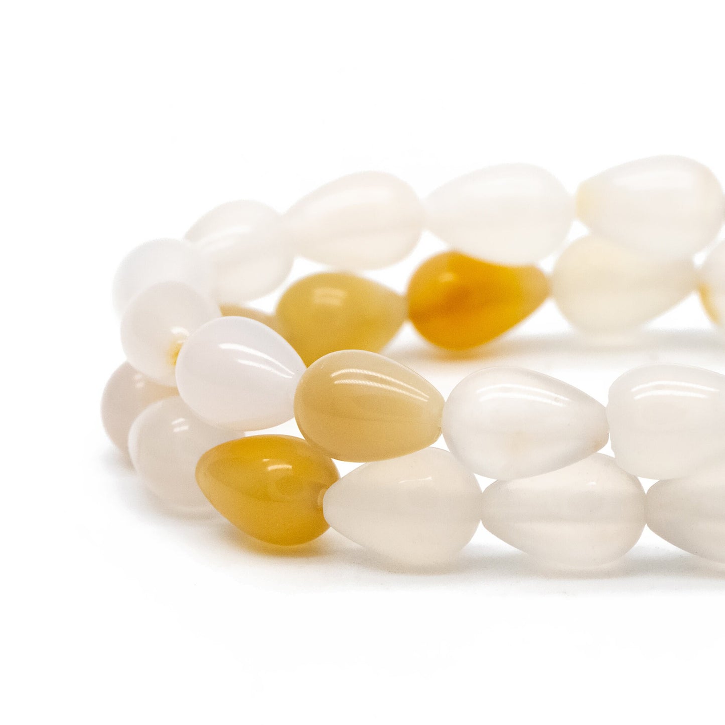 40pcs Smooth Teardrop Beads, 6x9mm, Agate, Pink Quartz, Wholesale Gemstone Beads (TR-071)