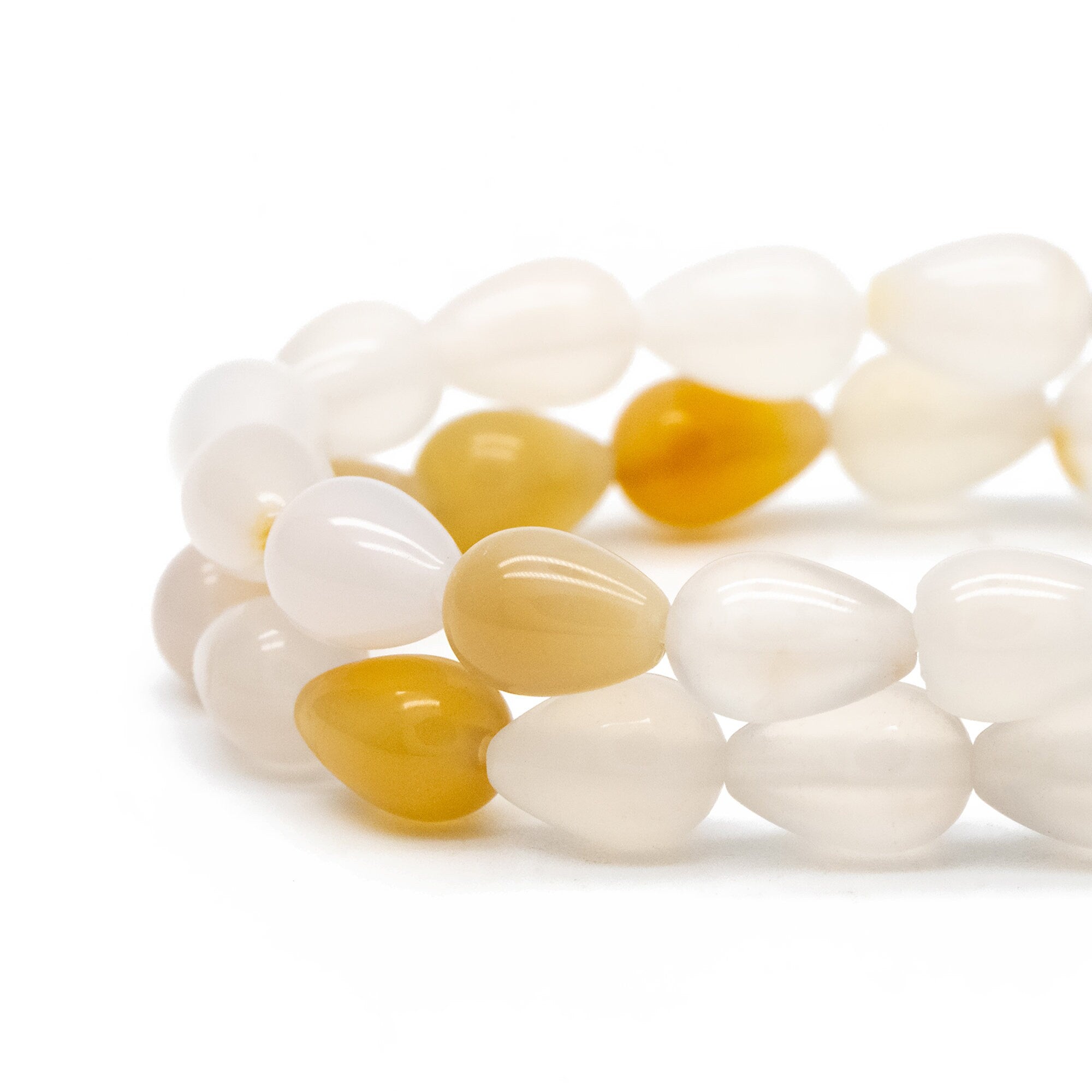 40pcs Smooth Teardrop Beads, 6x9mm, Agate, Pink Quartz, Wholesale Gemstone Beads (TR-071)