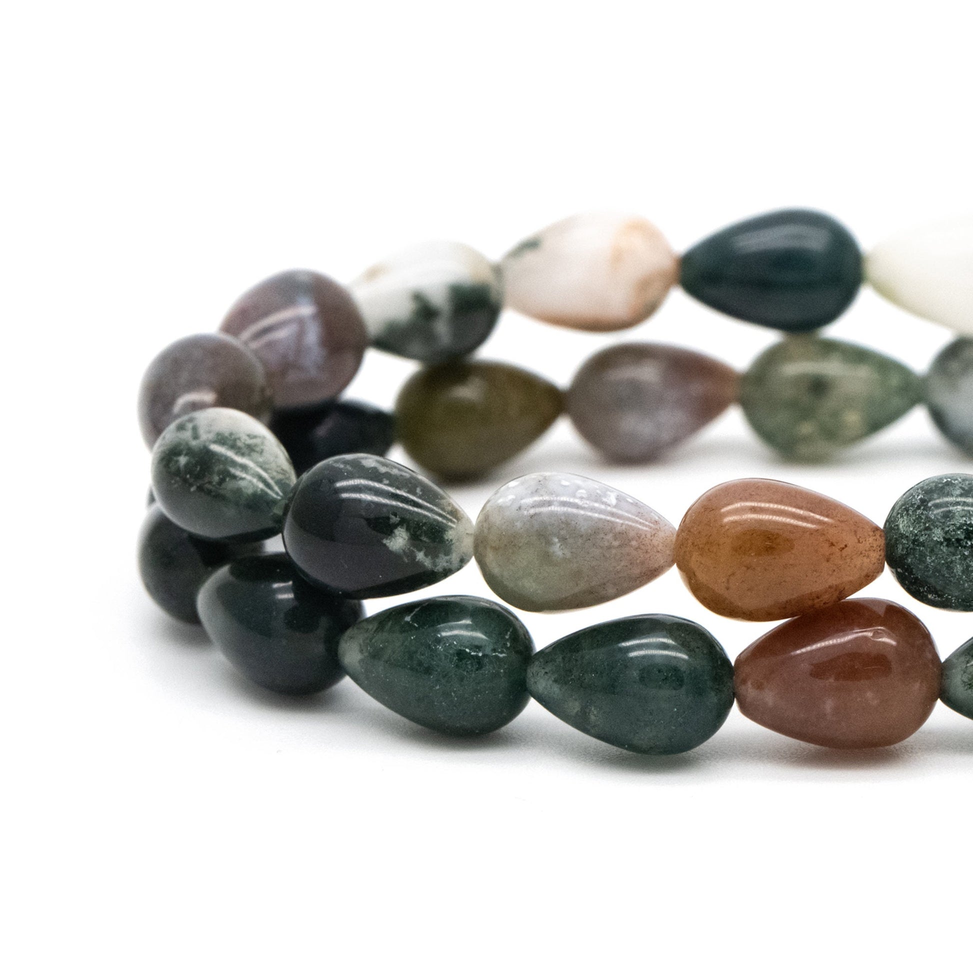 40pcs Smooth Teardrop Beads, 6x9mm, Agate, Pink Quartz, Wholesale Gemstone Beads (TR-071)