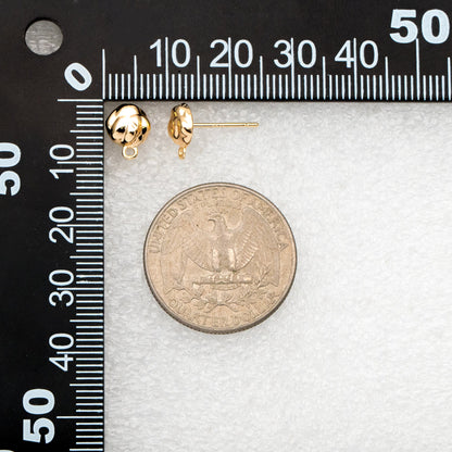10pcs Gold Irregular Earring with Loop, 18K Gold plated Brass, Stud Earring Components (GB-3339)