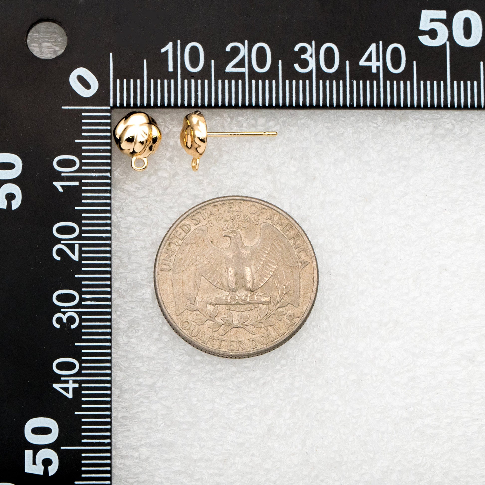 10pcs Gold Irregular Earring with Loop, 18K Gold plated Brass, Stud Earring Components (GB-3339)