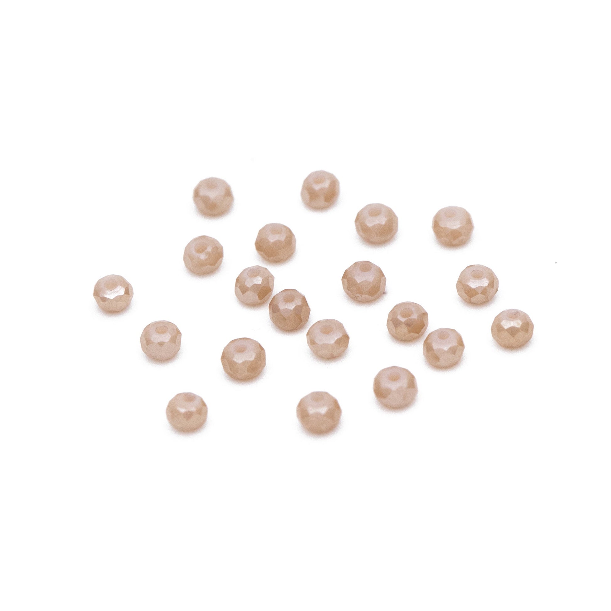 Crystal Glass Rondelle Faceted Tiny beads 3mm, Champange Coffee (#BZ99-1) (A set of 150 beads)