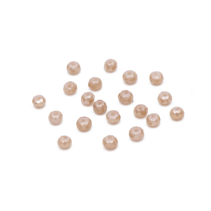 Crystal Glass Rondelle Faceted Tiny beads 3mm, Champange Coffee (#BZ99-1) (A set of 150 beads)