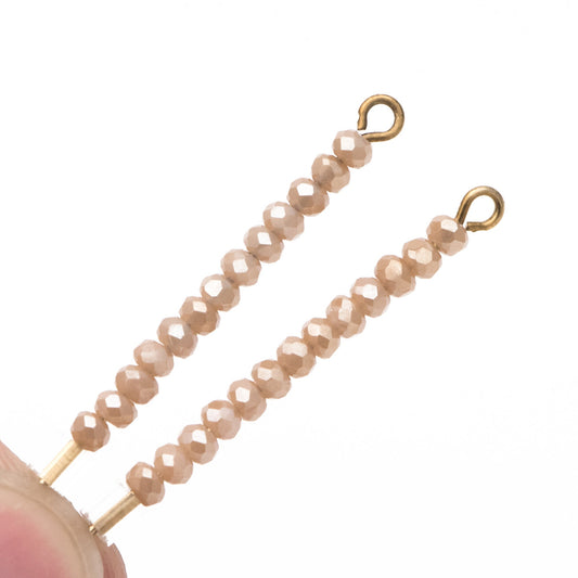 Crystal Glass Rondelle Faceted Tiny beads 3mm, Champange Coffee (#BZ99-1) (A set of 150 beads)