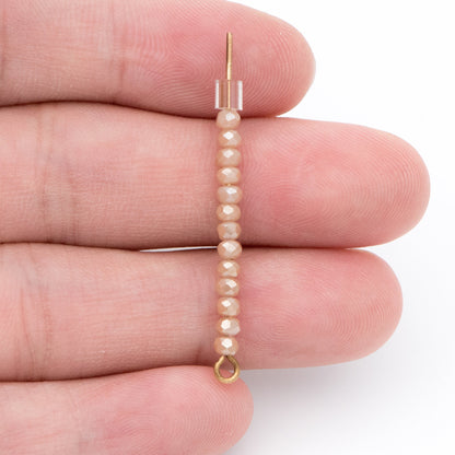 Crystal Glass Rondelle Faceted Tiny beads 3mm, Champange Coffee (#BZ99-1) (A set of 150 beads)