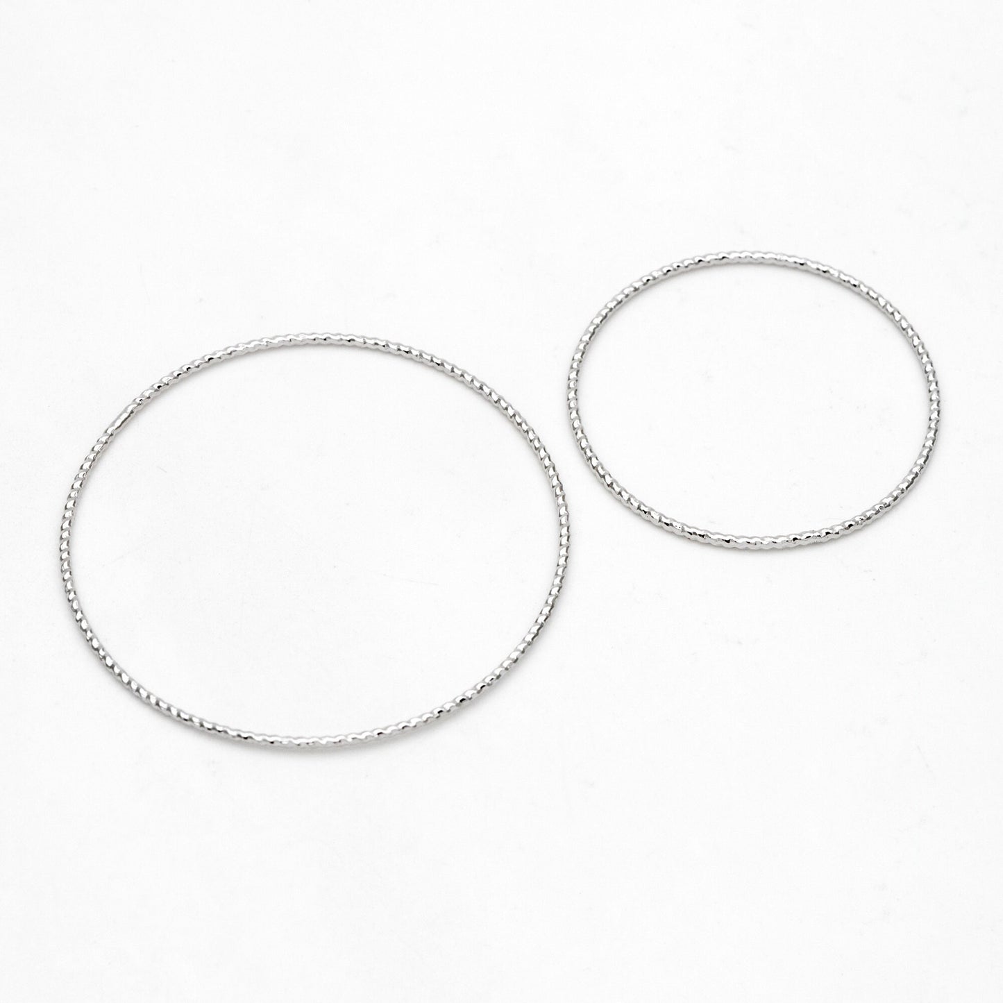 10pcs Silver Tone Round Ring 30/ 40mm, Rhodium plated Brass, Geometric Hoop Circle (GB-3303)