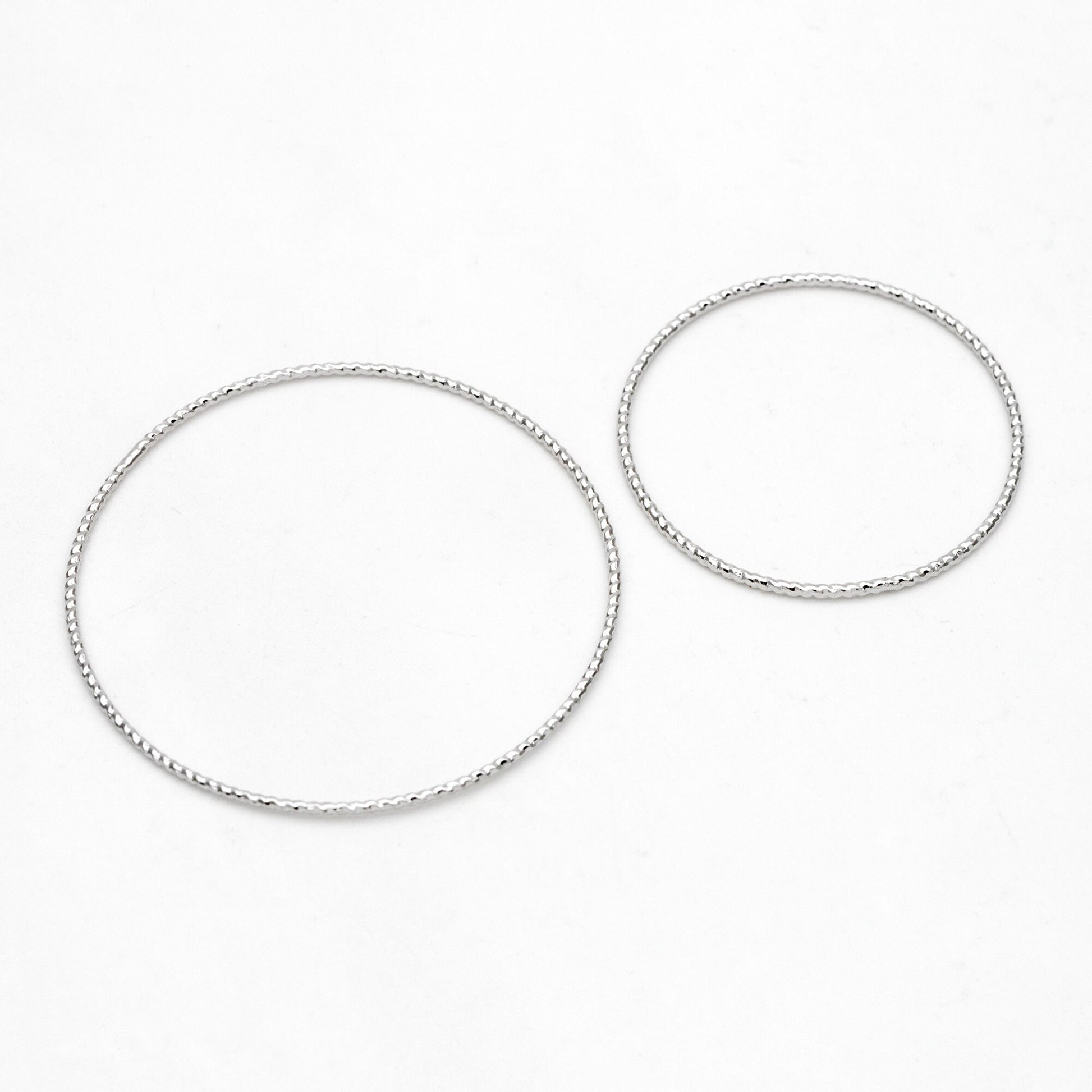 10pcs Silver Tone Round Ring 30/ 40mm, Rhodium plated Brass, Geometric Hoop Circle (GB-3303)