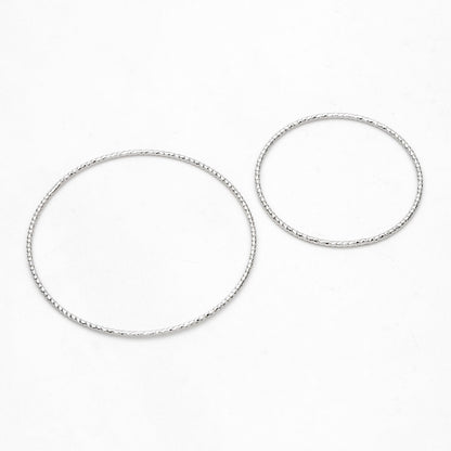 10pcs Silver Tone Round Ring 30/ 40mm, Rhodium plated Brass, Geometric Hoop Circle (GB-3303)