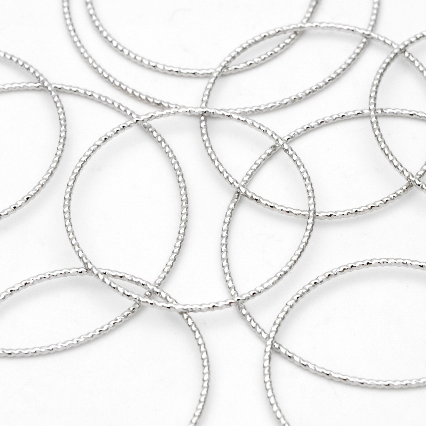 10pcs Silver Tone Round Ring 30/ 40mm, Rhodium plated Brass, Geometric Hoop Circle (GB-3303)
