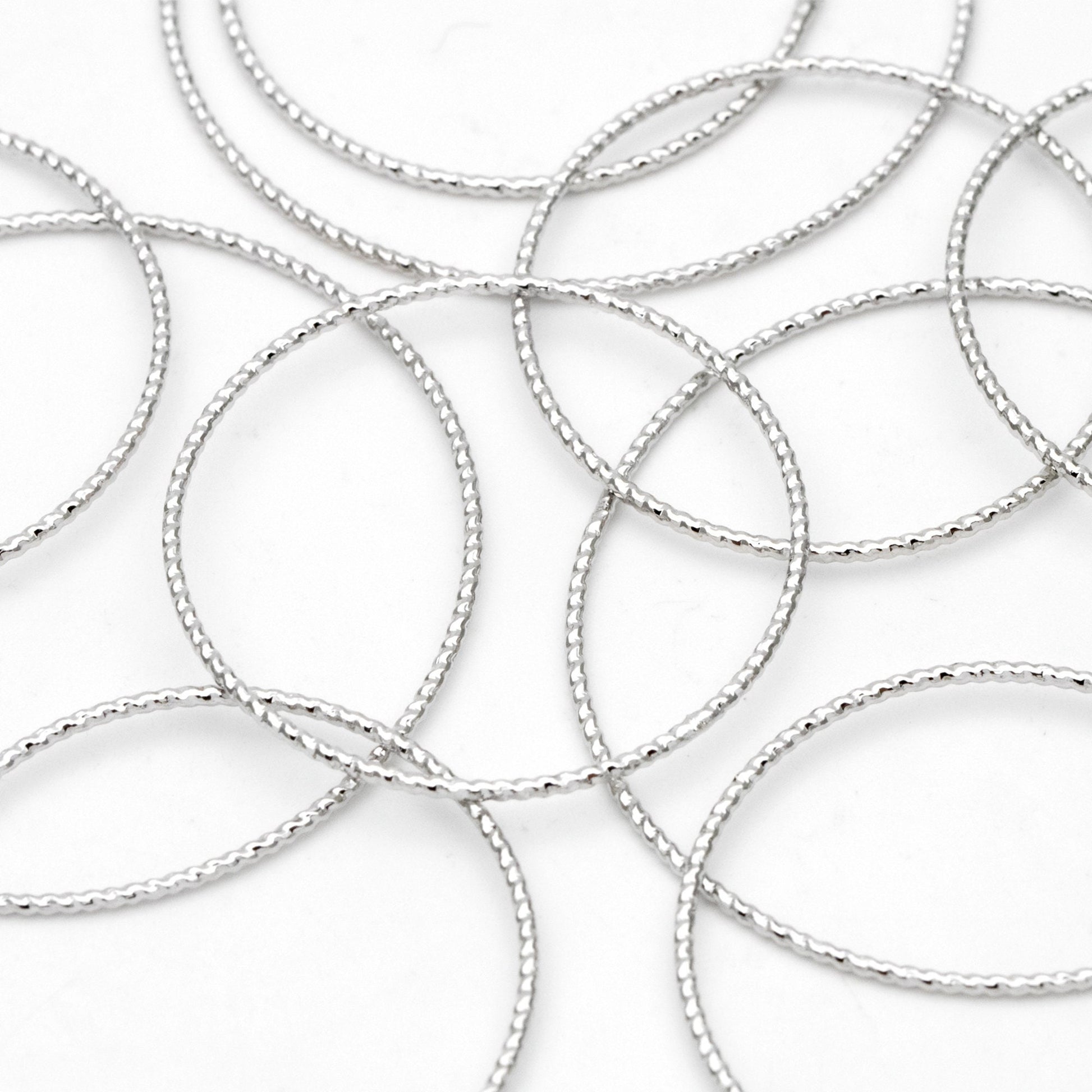 10pcs Silver Tone Round Ring 30/ 40mm, Rhodium plated Brass, Geometric Hoop Circle (GB-3303)