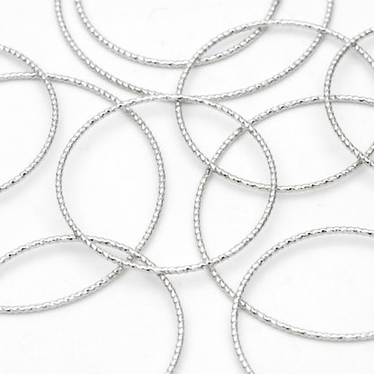 10pcs Silver Tone Round Ring 30/ 40mm, Rhodium plated Brass, Geometric Hoop Circle (GB-3303)