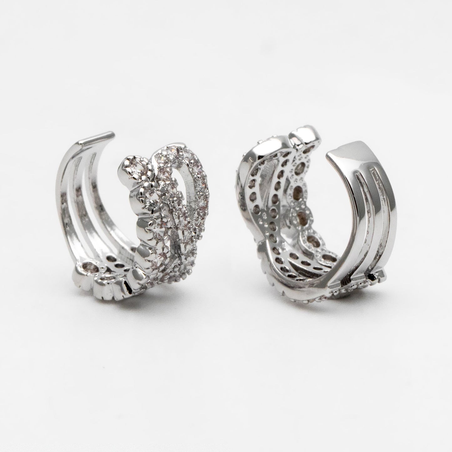 4pcs CZ Pave Gold/ Silver/ Rose Gold Ear Cuff, Cartilage, Dainty Earcuff Earring (GB-2657)