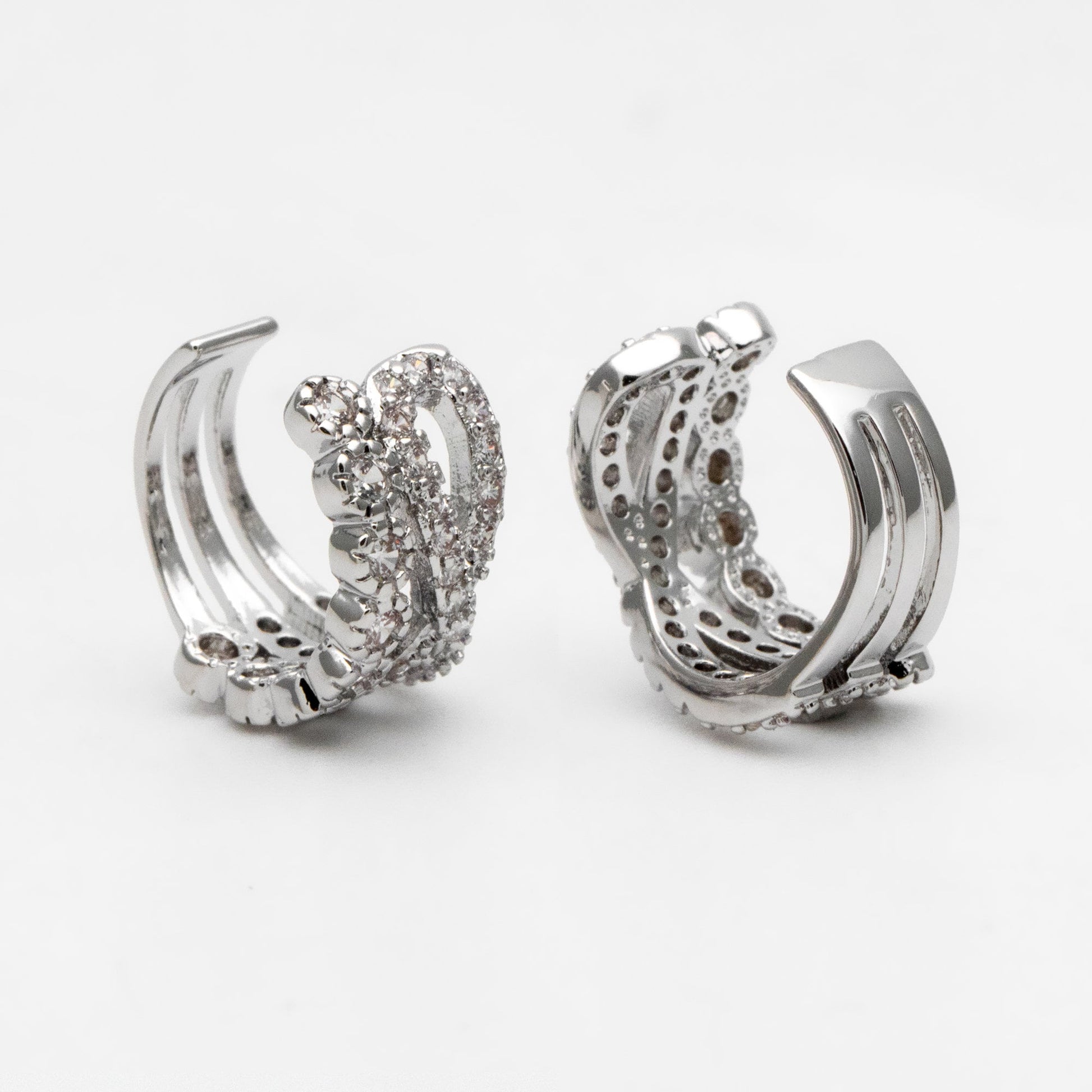 4pcs CZ Pave Gold/ Silver/ Rose Gold Ear Cuff, Cartilage, Dainty Earcuff Earring (GB-2657)