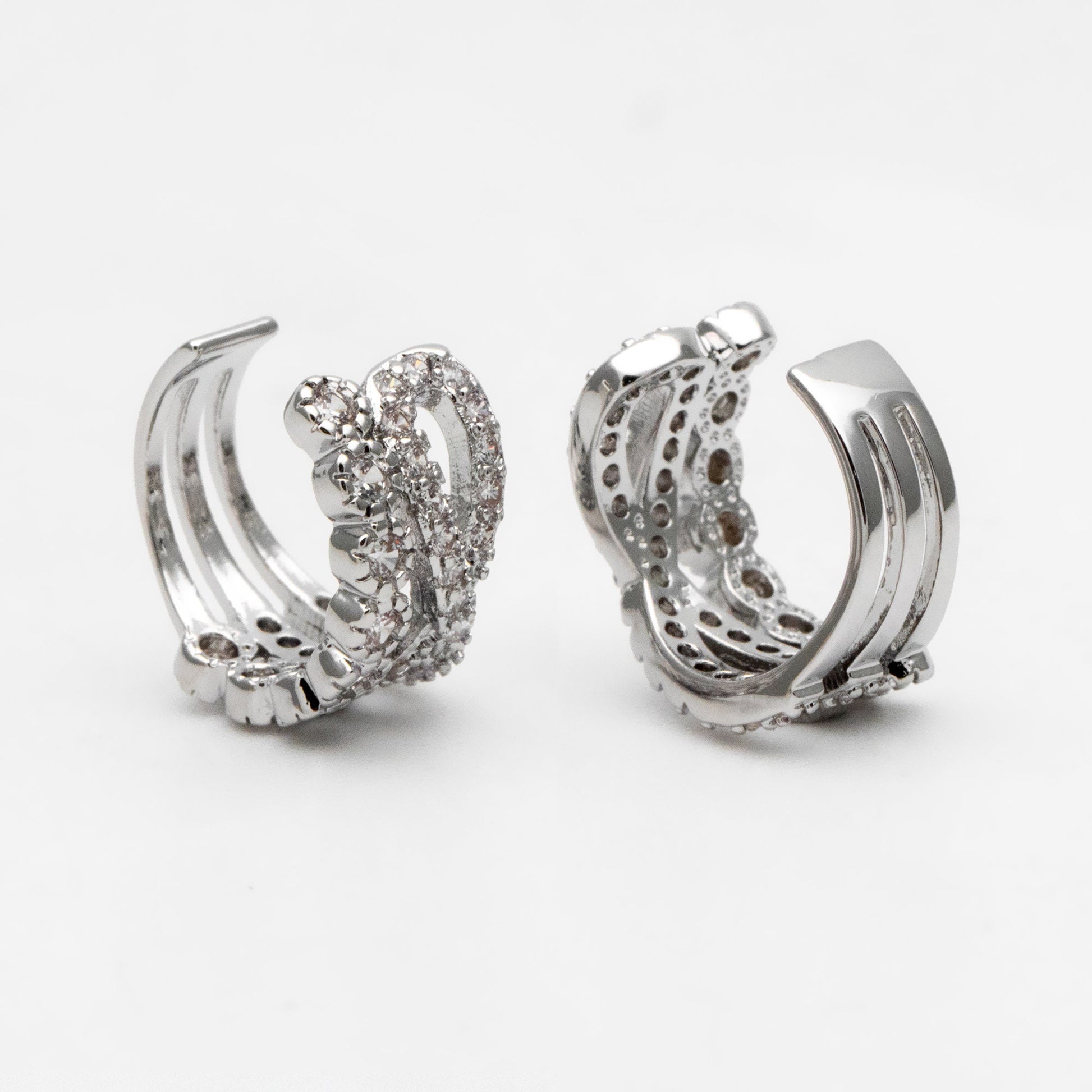 4pcs CZ Pave Gold/ Silver/ Rose Gold Ear Cuff, Cartilage, Dainty Earcuff Earring (GB-2657)