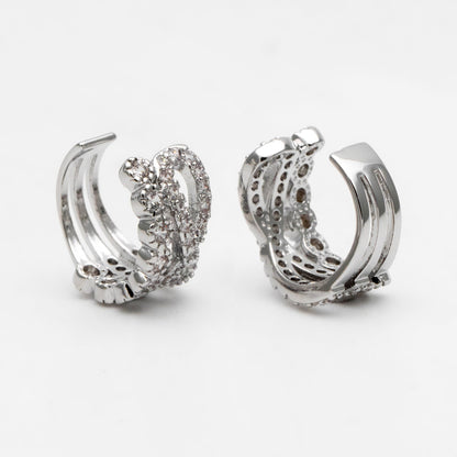 4pcs CZ Pave Gold/ Silver/ Rose Gold Ear Cuff, Cartilage, Dainty Earcuff Earring (GB-1335-E)