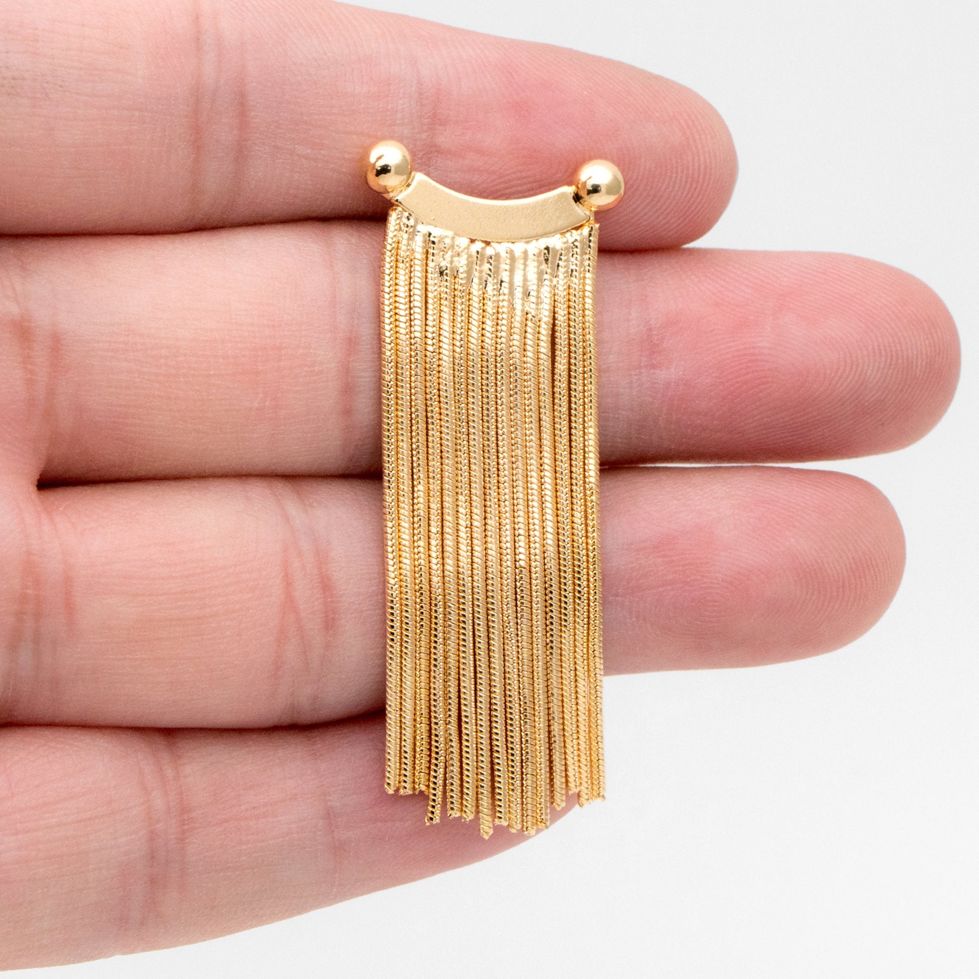 4pcs Chain Tassel Earrings, Long Tassel Stud Earring, Gold Dangling Earrings, Minimalist Earrings (GB-3355)