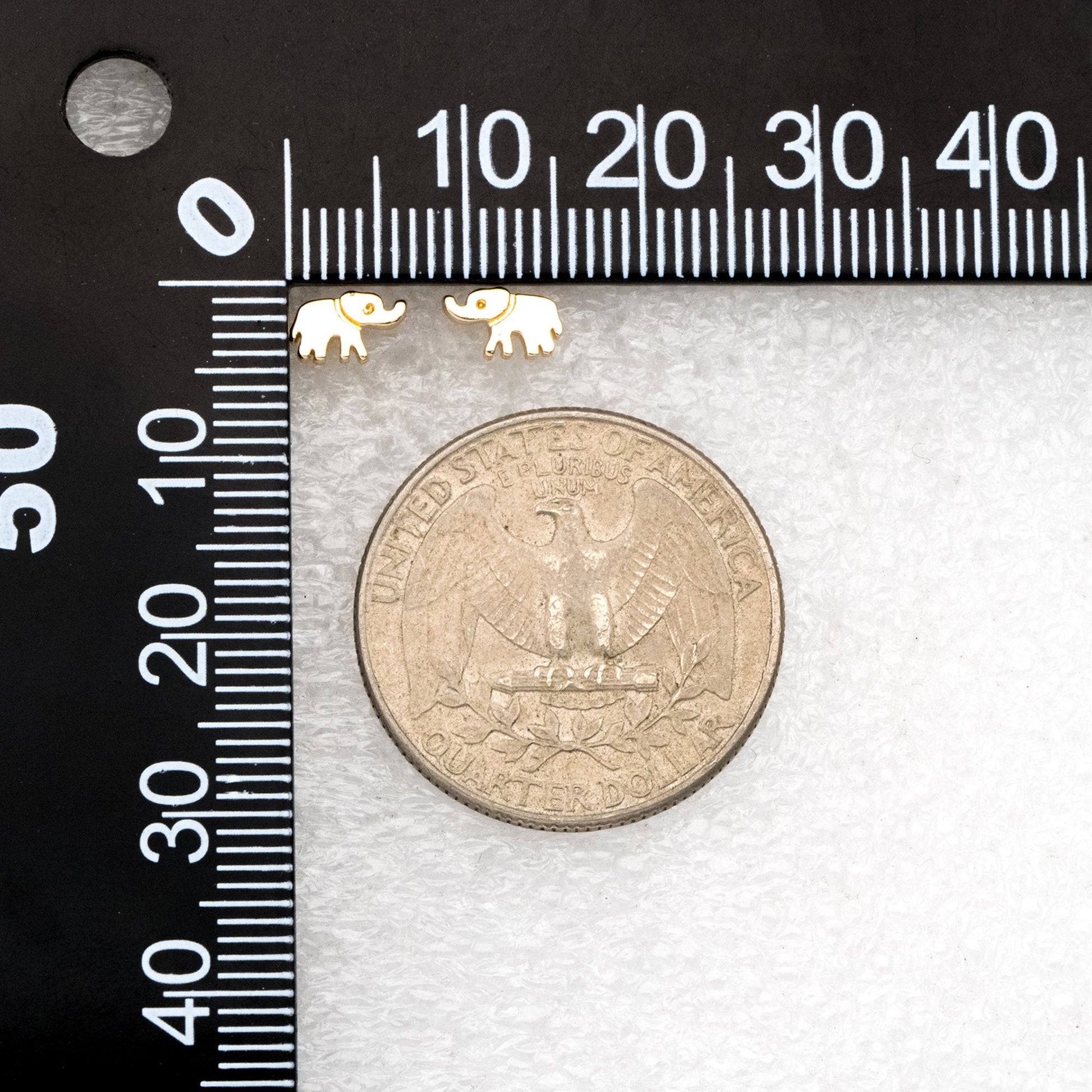 10pcs Gold Elephant Ear posts 4x7mm, Gold Plated Brass Minimalist Stud Earrings (GB-3306)