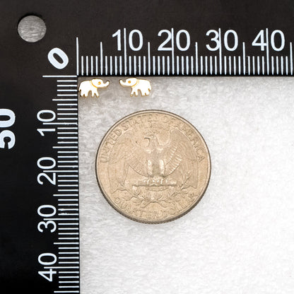 10pcs Gold Elephant Ear posts 4x7mm, Gold Plated Brass Minimalist Stud Earrings (GB-3306)