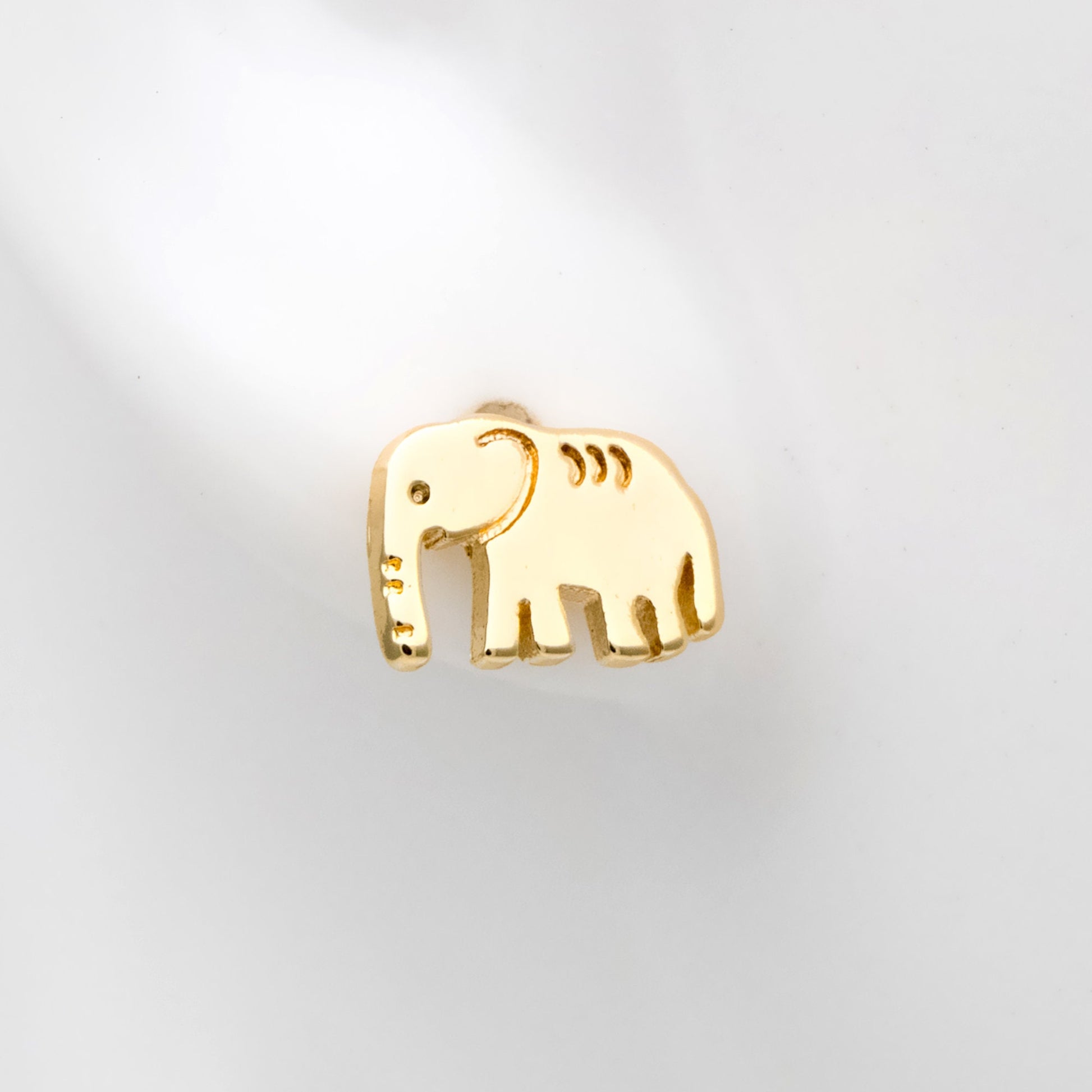 10pcs Gold/ Silver Elephant Ear posts 6x9mm, Gold/ Rhodium Plated Brass Minimalist Stud Earrings (GB-3309)