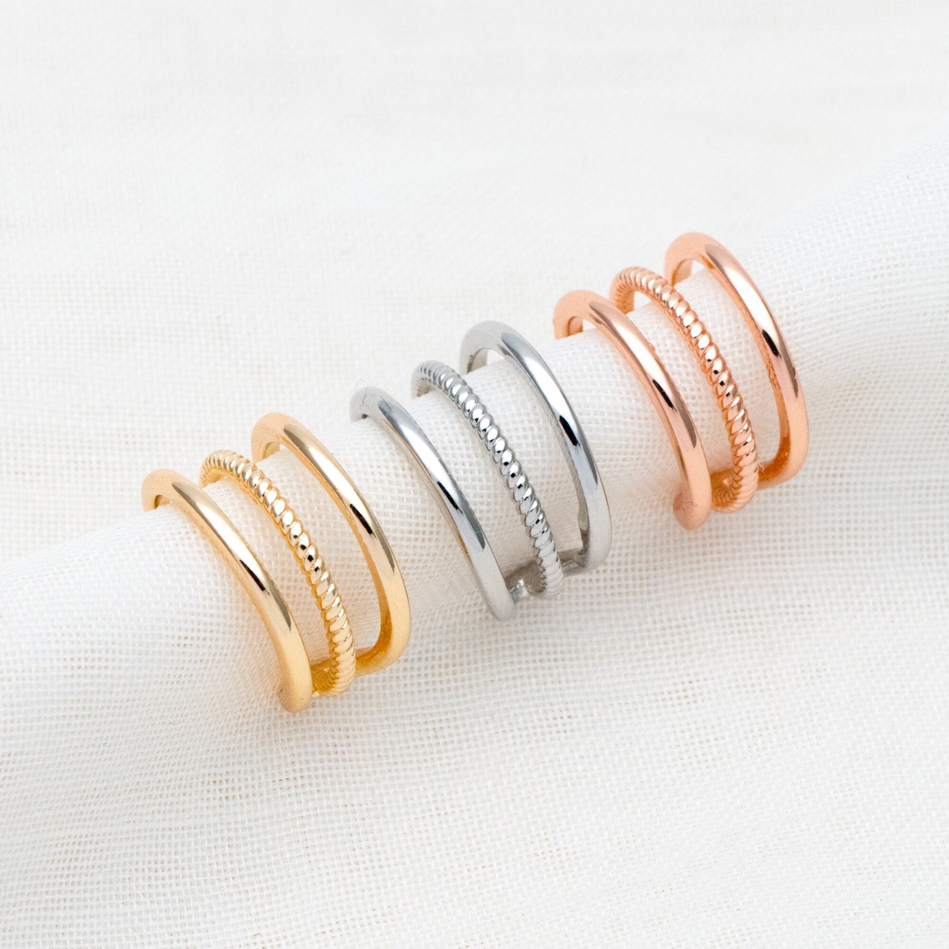 10pcs Gold/ Silver/ Rose Gold Ear Cuff, Cartilage Ear Cuff, Gold Plated Ear Cuff, Cartilage Earrings (GB-2789)