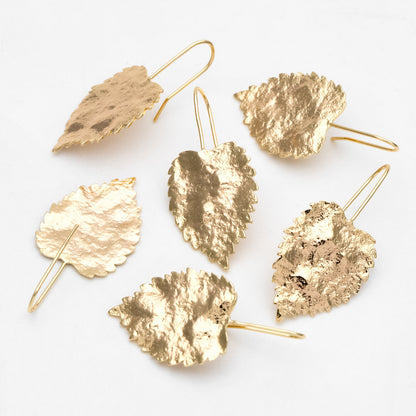 4pcs Gold/ Silver Tone Leaf Ear Hooks, Simple Earwires Earring Components (GB-3323-A)