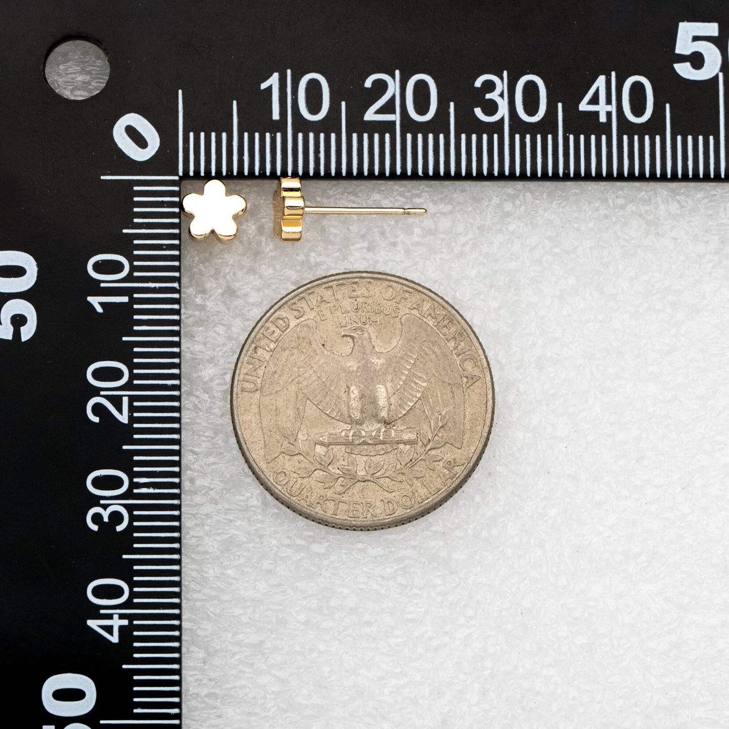 10pcs Gold Flower Ear Posts 6mm, 18K Gold plated Brass, Floral Earring Studs (GB-3331)