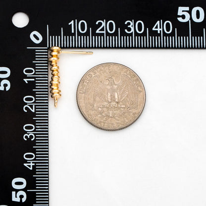 10pcs Gold Bar Ear Stud with Loop, 21mm, Gold plated Brass Long Bar Earrings (#GB-3373)