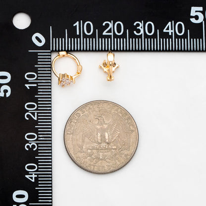 4pcs CZ Pave Tiny Heart Hoop Earrings 10mm, Huggie Earrings, Minimalist Earring, Small Gold Hoops Earring (GB-3467-E)