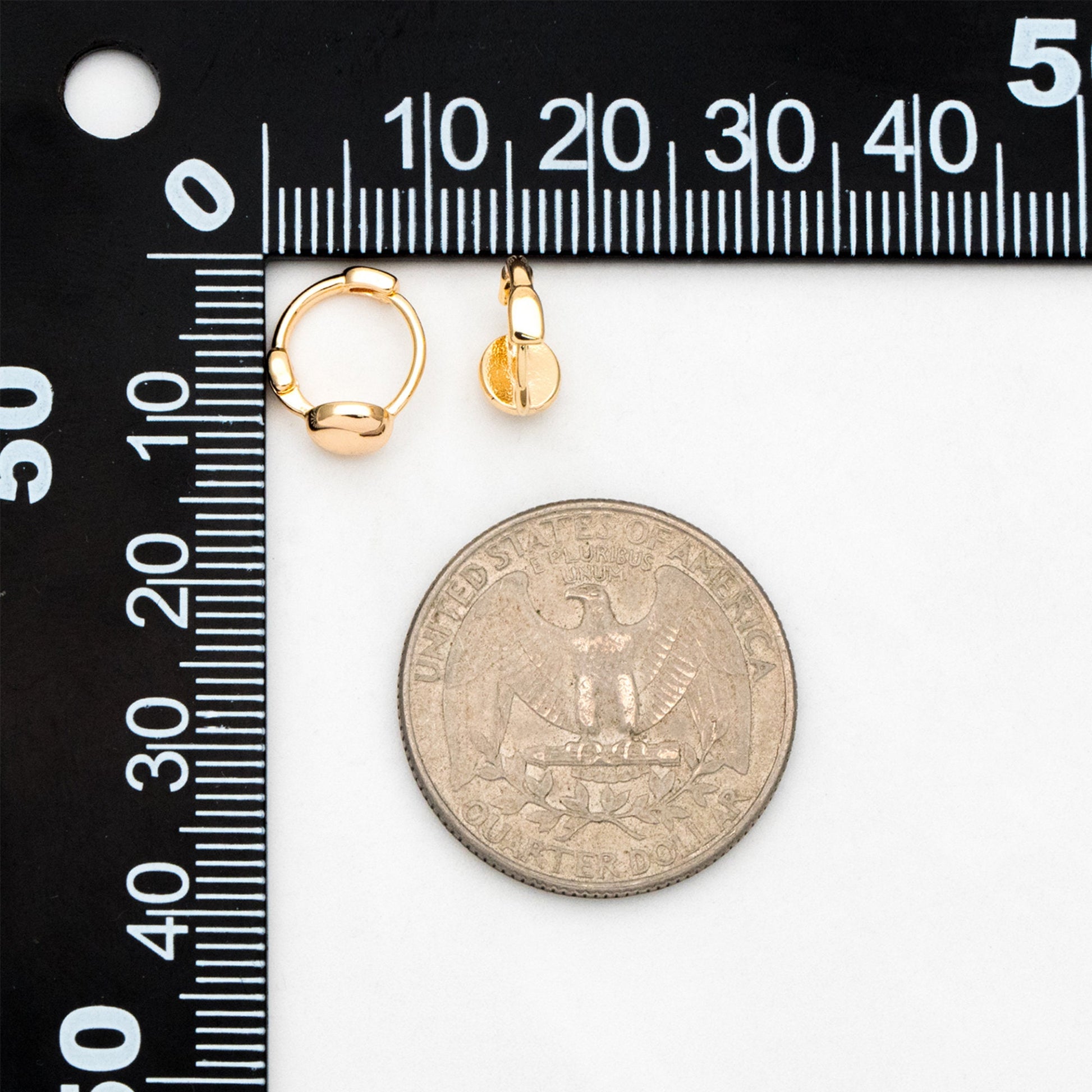 4pcs Gold Tiny Hoop Earrings, 10mm, Minimalist Earring, Small Gold Hoops Earring (GB-3467-F)