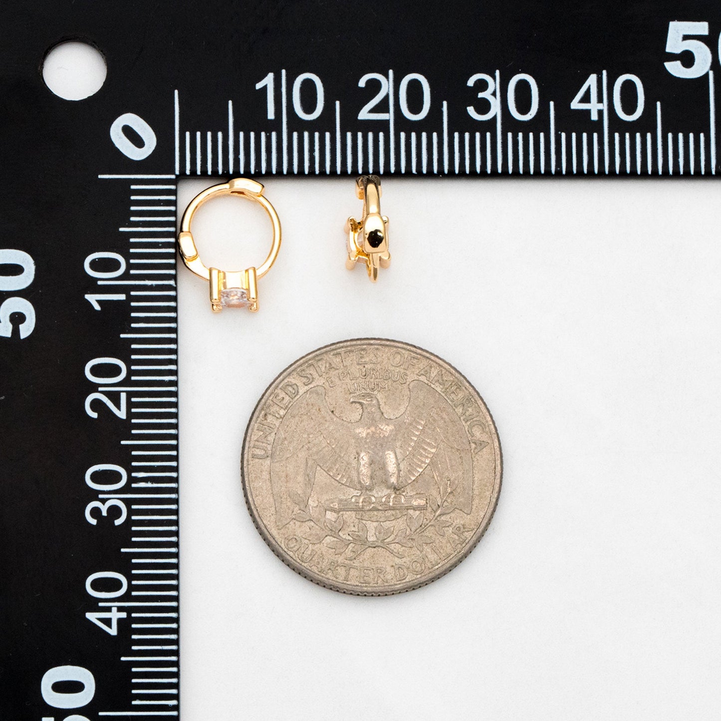 4pcs CZ Pave Tiny Hoop Earrings, Huggie Earrings, Minimalist Earring, Small Gold Hoops Earring (GB-3467-D)