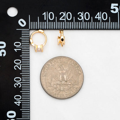 4pcs CZ Pave Tiny Hoop Earrings, Huggie Earrings, Minimalist Earring, Small Gold Hoops Earring (GB-3467-D)