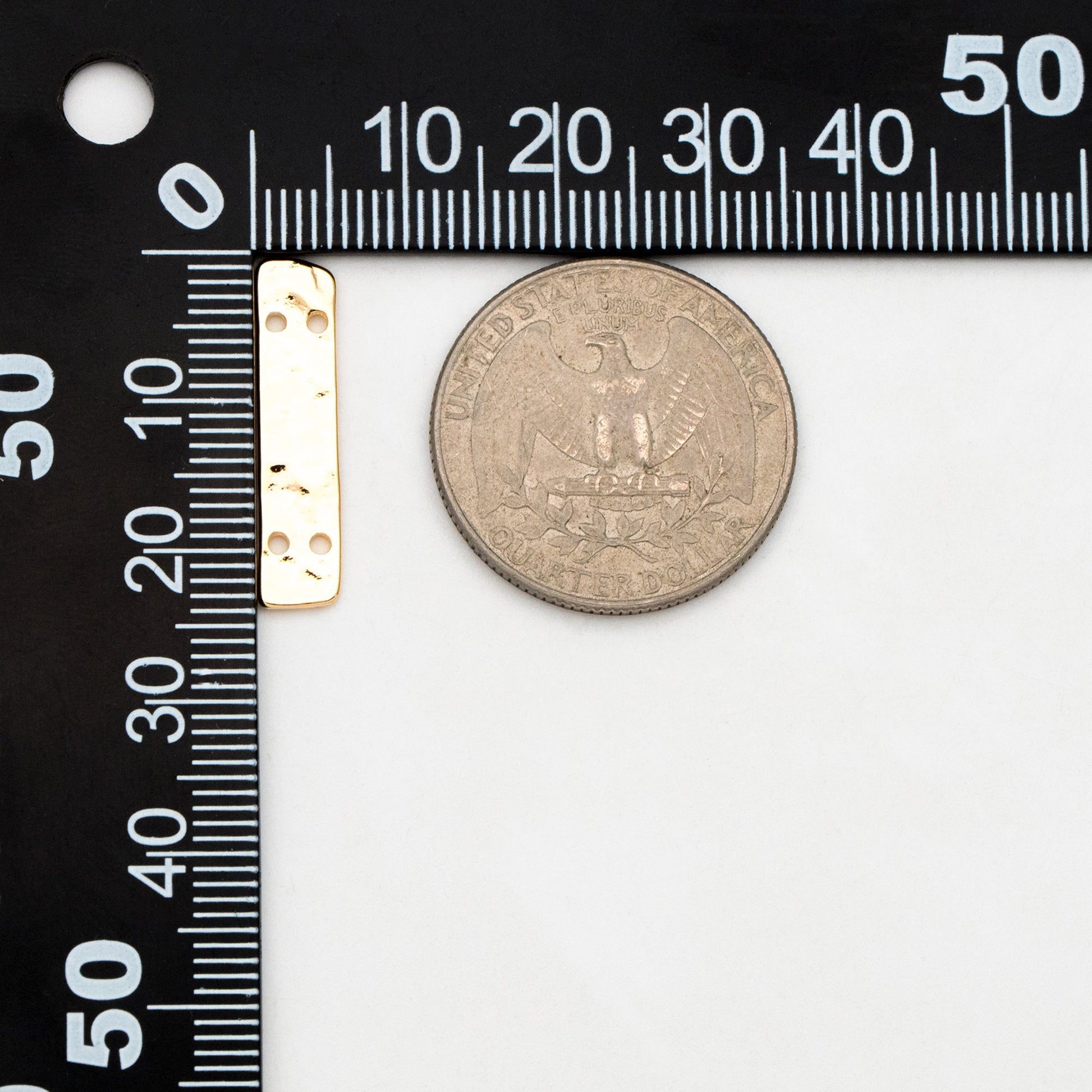 10pcs Gold Rectangle Connectors with 4 Holes, 18K Gold plated Brass, Bar Charms with Multi Holes (GB-3390)