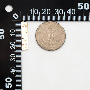 10pcs Gold Rectangle Connectors with 4 Holes, 18K Gold plated Brass, Bar Charms with Multi Holes (GB-3390)