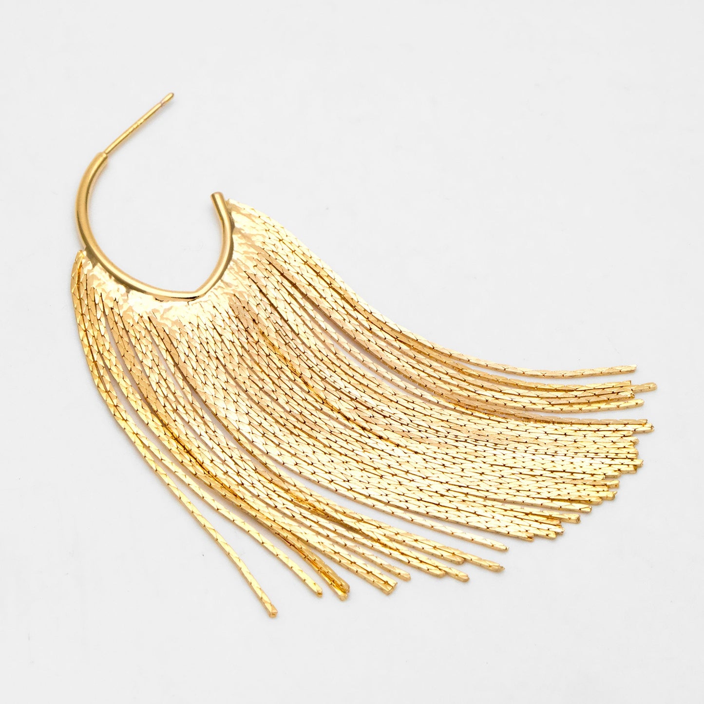 4pcs Chain Tassel Earrings, Long Tassel Stud Earring, Gold Dangling Earrings, Minimalist Earrings (GB-3338)