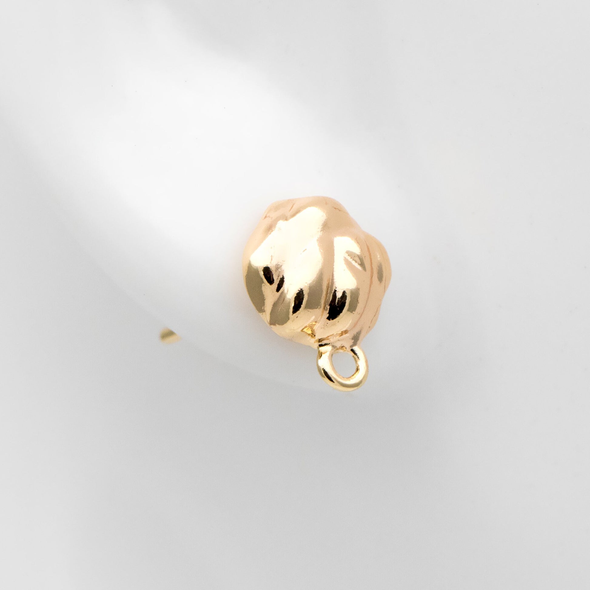 10pcs Gold Irregular Earring with Loop, 18K Gold plated Brass, Stud Earring Components (GB-3339)