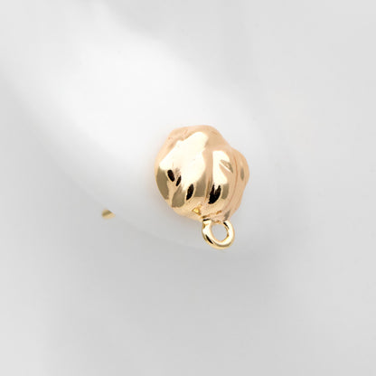 10pcs Gold Irregular Earring with Loop, 18K Gold plated Brass, Stud Earring Components (GB-3339)