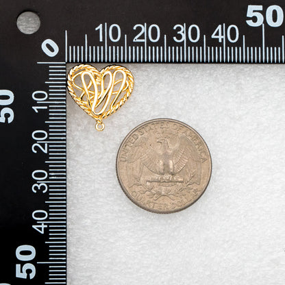 10pcs Gold Filigree Heart Earring with Loop, Gold Plated Brass Stud Earrings, Jewelry Findings, Wholesale Supplies (GB-3340)