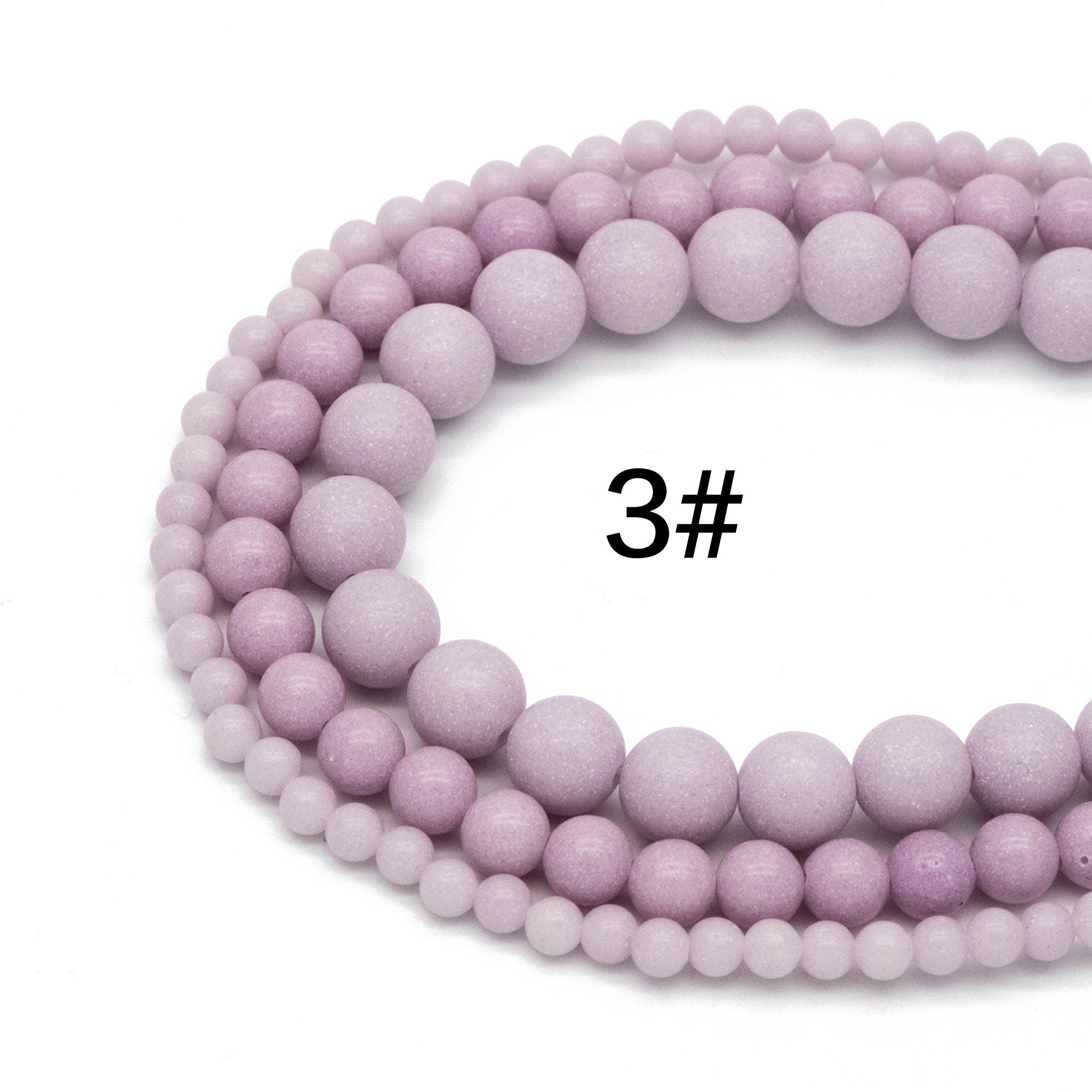 Luminous Stone Beads, Glow in the Dark, Blue/ Green/ Yellow/ Purple Fluorescent Sphere Ball Beads, 14" Strand (TR-014)