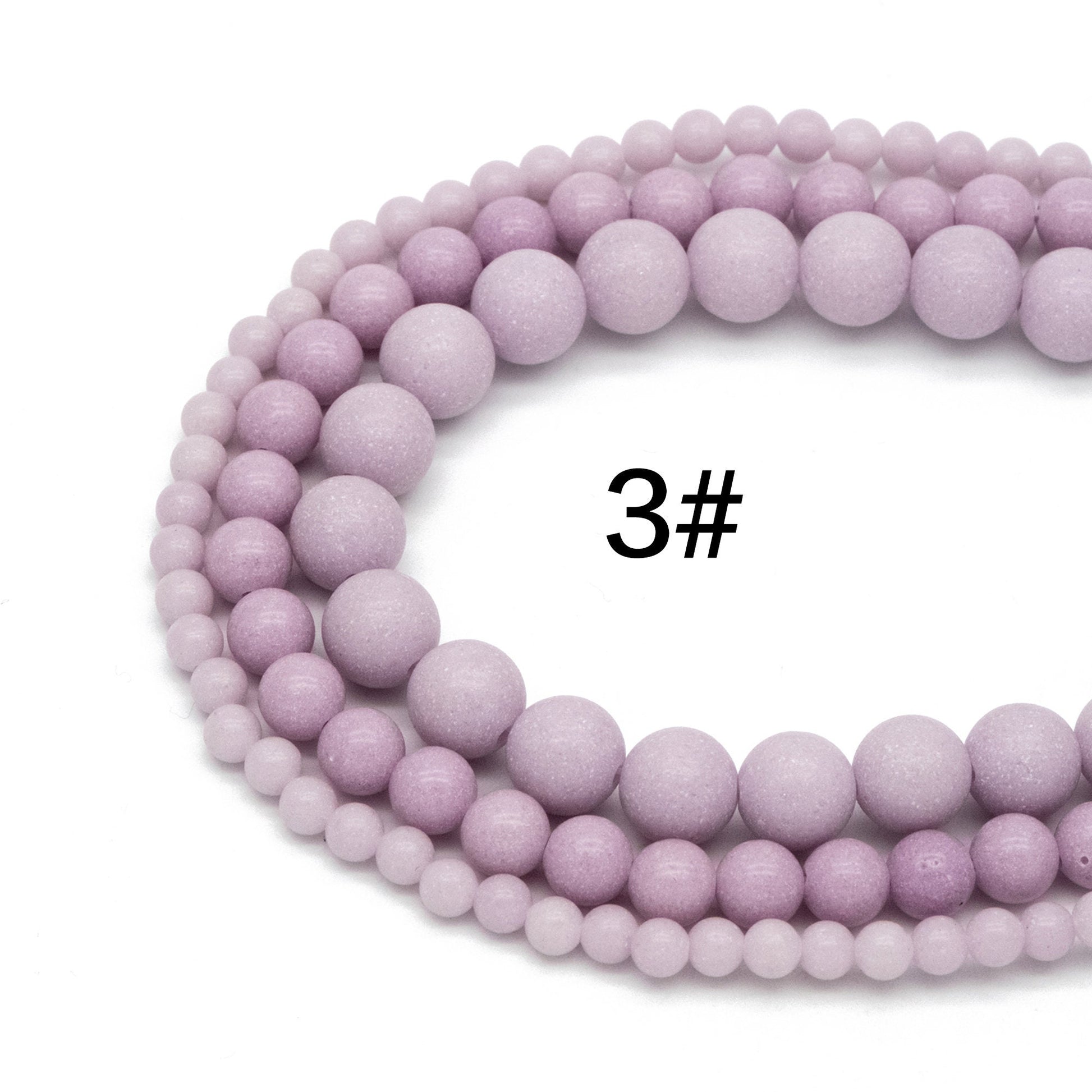 Luminous Stone Beads, Glow in the Dark, Blue/ Green/ Yellow/ Purple Fluorescent Sphere Ball Beads, 14" Strand (TR-014)