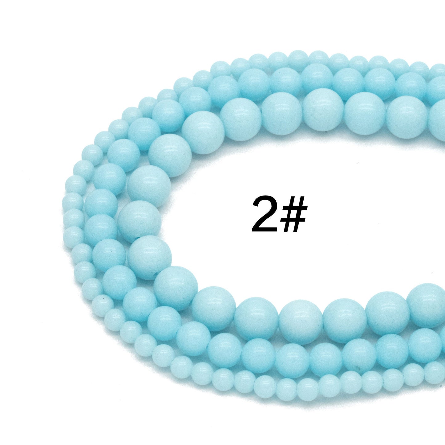 Luminous Stone Beads, Glow in the Dark, Blue/ Green/ Yellow/ Purple Fluorescent Sphere Ball Beads, 14" Strand (TR-014)