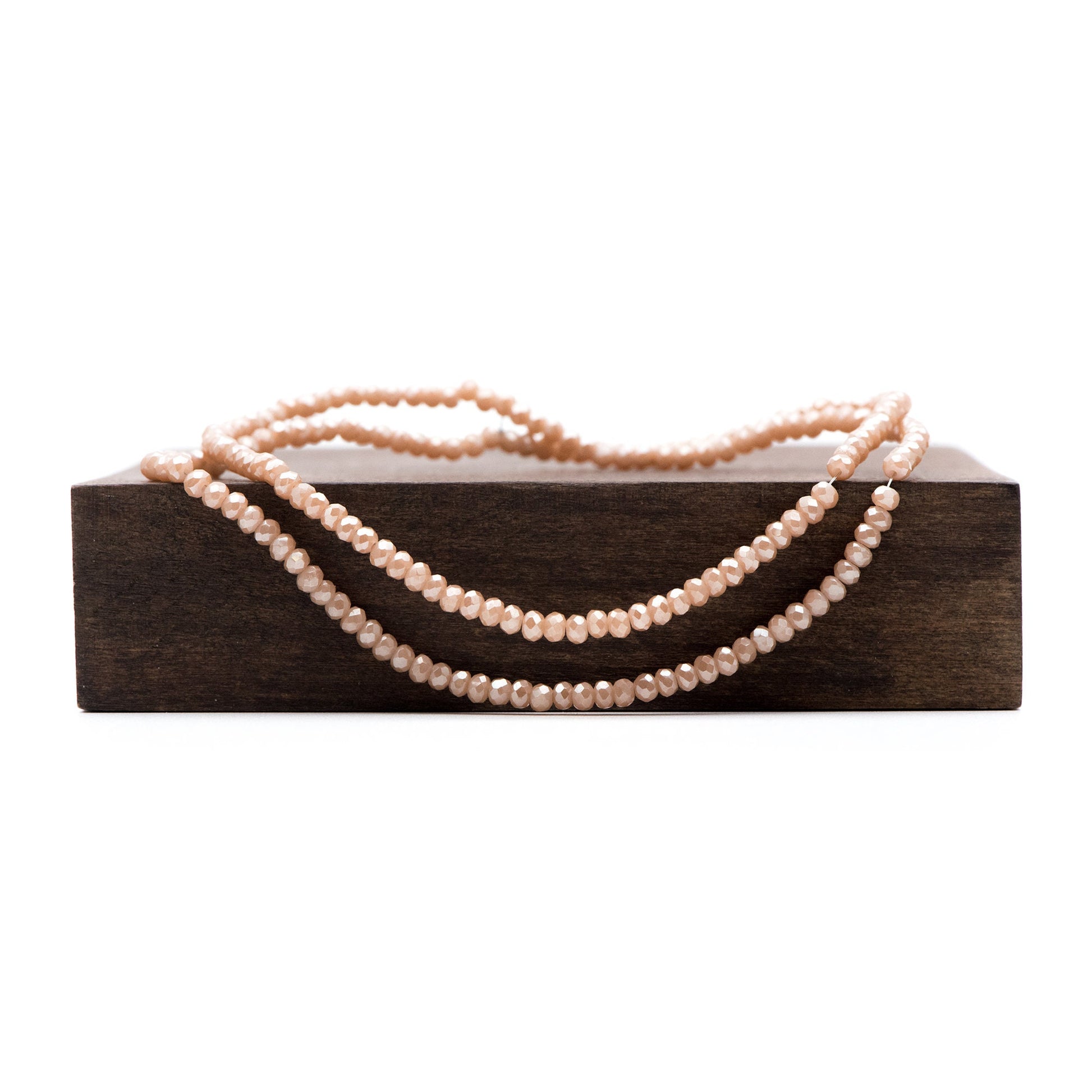 Crystal Glass Rondelle Faceted Tiny beads 3mm, Champange Coffee (#BZ99-1) (A set of 150 beads)