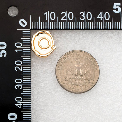 10pcs CZ Pave Gold Oval Earring with Loop, Oval Stud Earrings,Jewelry Making, Diy Material, Jewelry Supplies (GB-3404)