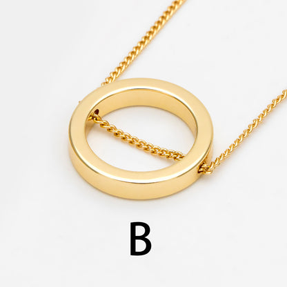 10pcs Gold Ring Charms 16mm, Polished Gold plated Brass Round Circle Pendants, Two Holes (GB-387)