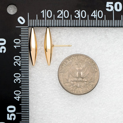 4pcs Gold Marquise Ear Posts, Horse Eye Stud Earrings, Jewelry Making, Diy Material, Jewelry Supplies (GB-3426)