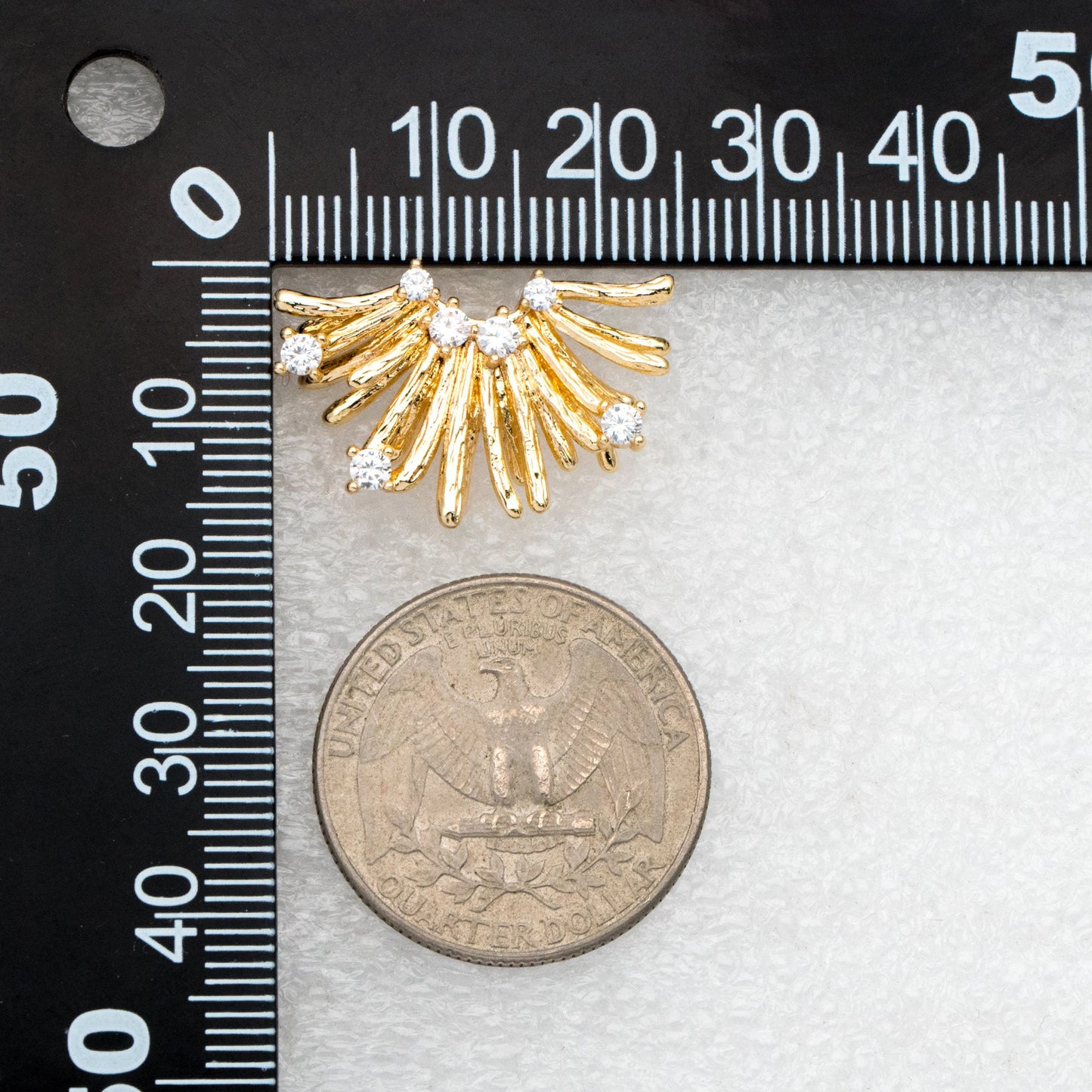 4pcs CZ Pave Gold Flower Earring, Gold Plated Brass, Jewelry Making, Diy Material, Jewelry Supplies (GB-3443)