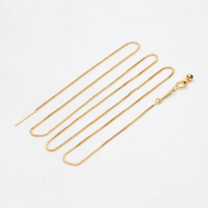 Gold/ Silver Box Chain Adjustable Necklace 0.9mm, Gold/ Rhodium plated Brass Finished Dainty Necklace, 20 Inch Ready to Wear (#LK-586)