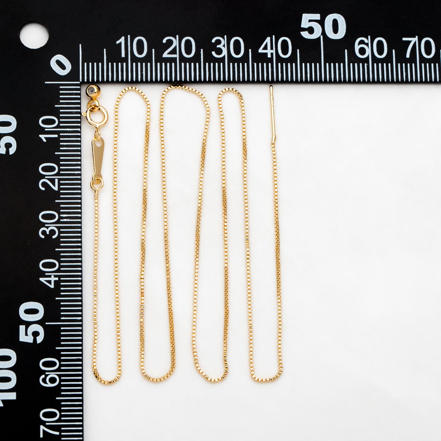 Gold/ Silver Box Chain Adjustable Necklace 0.9mm, Gold/ Rhodium plated Brass Finished Dainty Necklace, 20 Inch Ready to Wear (#LK-586)